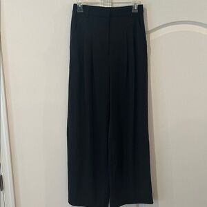 H&M Black Elastic Waist Pants Wide Leg